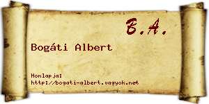 Bogáti Albert névjegykártya